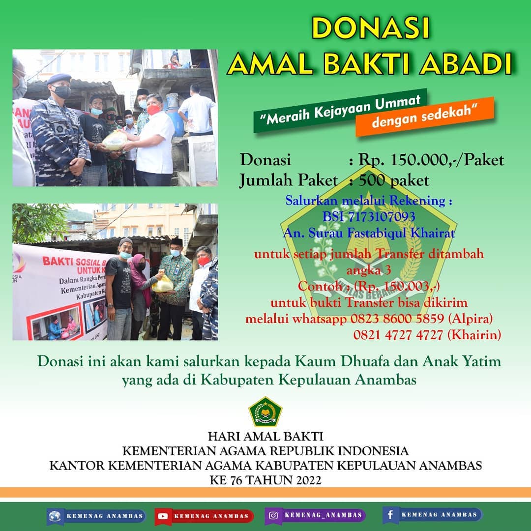 Bantunan Sosialisasi HAB Kemenag Anambas