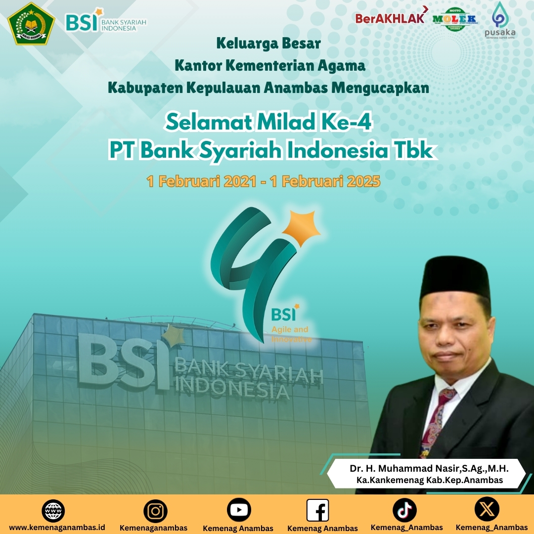 Selamat Milad Ke 4 PT.Bank Syariah Indonesia Cabang Tarempa